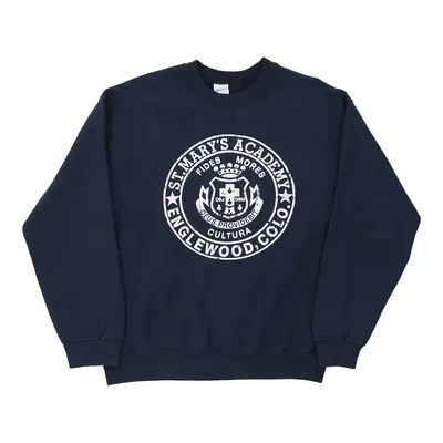 Age 14-16 St. Marys Academy Englewood, Colo Gildan Graphic Sweatshirt - Medium Navy Cotton