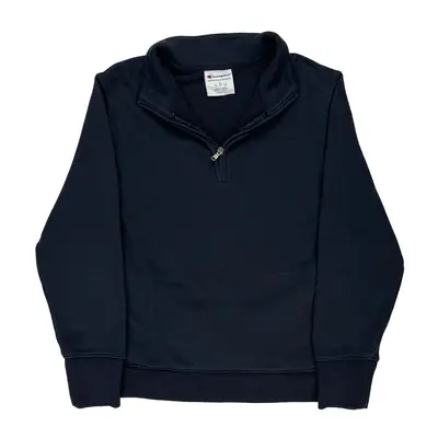 Champion 1/4 Zip - Large Black Cotton Blend