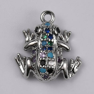 Brass Micro Pave Colorful Cubic Zirconia Chrams