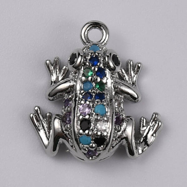Brass Micro Pave Colorful Cubic Zirconia Chrams