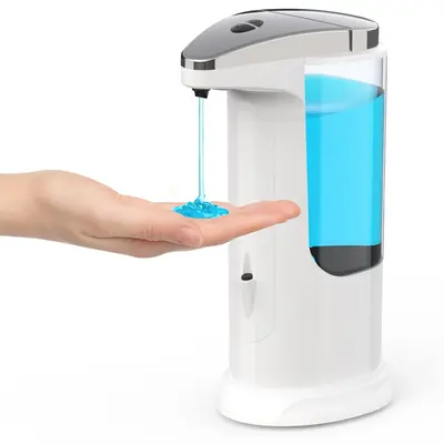 White/Grey Automatic Soap Dispenser, 1 Count Touchless Dish Soap Dispenser With Infrared Sensor, Adjustable Soap Dispensing ...