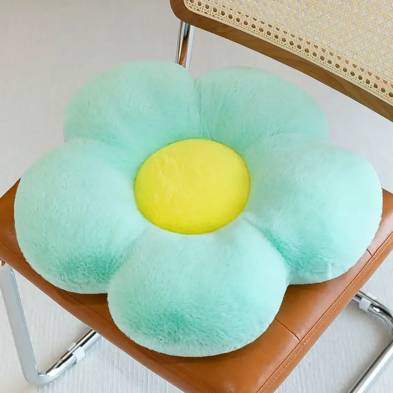 Daisy Flower Design Plush Seat Cushion, 1 Count Cute Throw Pillow for Sofa, Chair Cushion for Home School Office