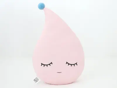 Sleepy Pale Pink Raindrop Pillow