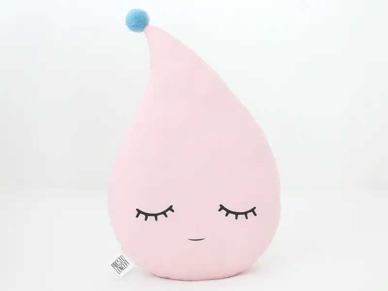 Sleepy Pale Pink Raindrop Pillow