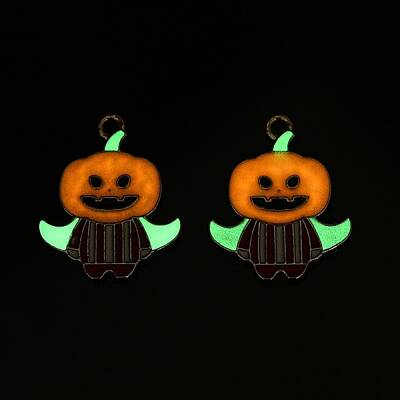 Halloween Theme Rack Plating Luminous Alloy Enamel Pendants
