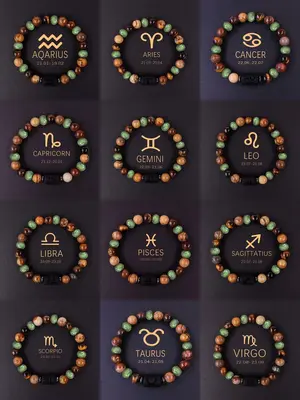 Zodiac Sign Bracelet, Fashionable Handmade Beaded Bracelet for Women & Men, Trendy All-match & Exquisite Jewelry for Birthday...
