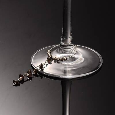 Smoky Quartz Chips Wine Glass Charms