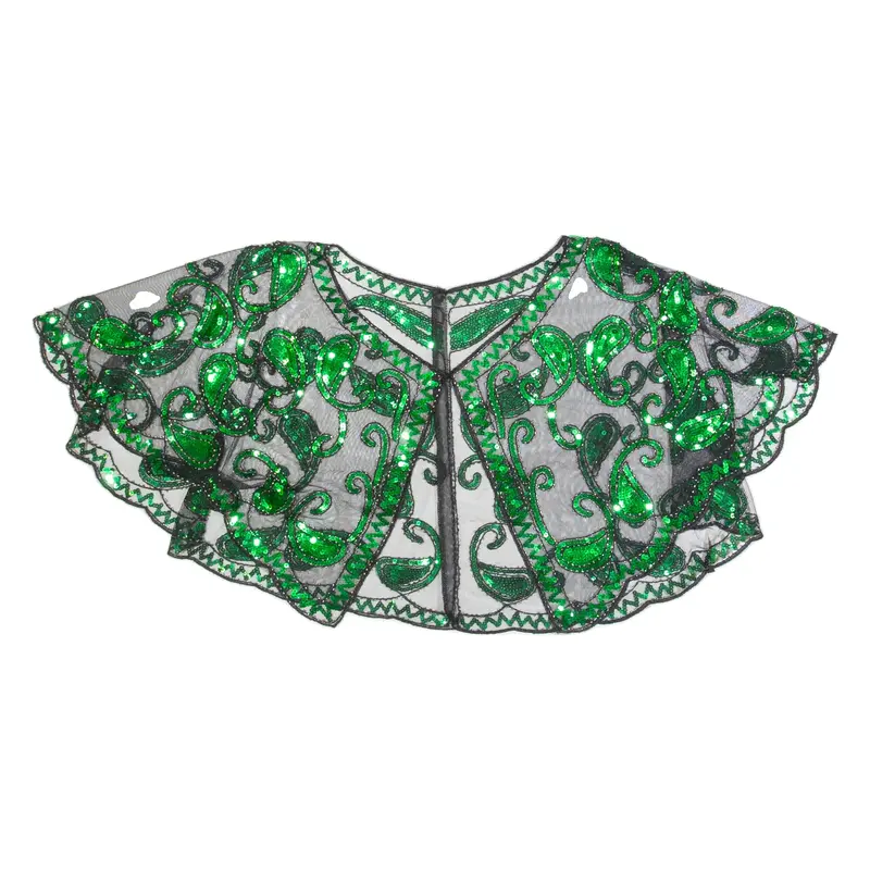 Womens Waistcoat Green Sleeveless Crazy Pattern L