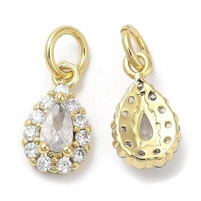 Brass Micro Pave Cubic Zirconia Pendants