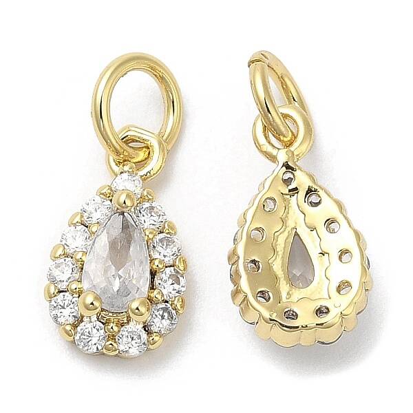 Brass Micro Pave Cubic Zirconia Pendants