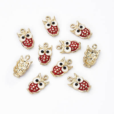 10Pcs Alloy Enamel Pendants