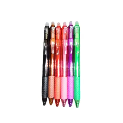Retractable Erasable Pens - 6 Colorful Inks, Fine Point, Clicker Function, Ideal for Drawing and Writing, Assorted Colors for...