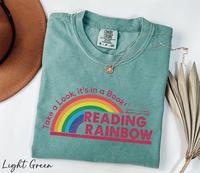 Comfort Colors Take a Look It's in a Book Shirt, Reading Rainbow Shirt, Book Lover Tee, Funny Bookish Shirt, Librarian Tee, B...