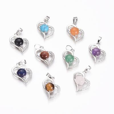 Natural & Synthetic Mixed Gemstone Pendants