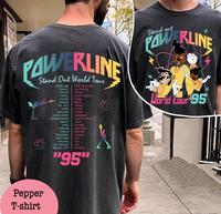 Two Sided Powerline Stand Out World Tour 95 , Vintage A Goofy Movie T-shirt, Casual Fashion Menswear Retro Streetwear Top Vin...