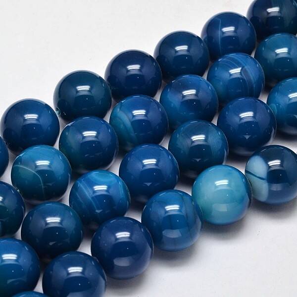 Dyed Round Natural Agate Bead Strands