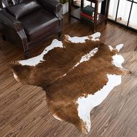 YJ.GWL 1 count Cowhide Rug Large, Cow Print Rug for Living Room Faux Cow Hide Animal Print Carpet for Bedroom Office Table, B...