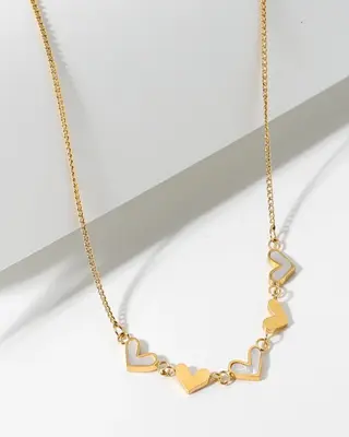 18K Pearl Heart Chain Necklace