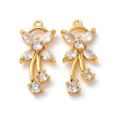 Brass Micro Pave Cubic Zirconia Pendants