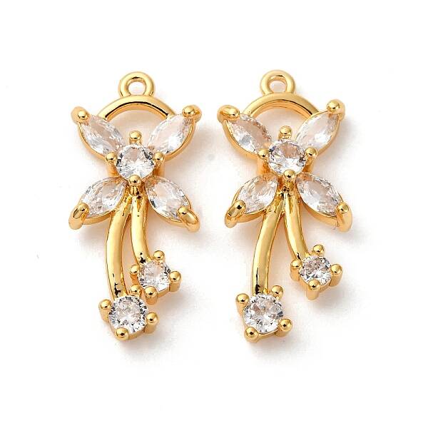 Brass Micro Pave Cubic Zirconia Pendants