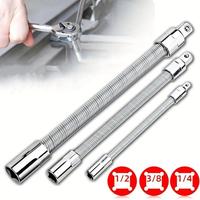 Universal Electric Wrench Socket, 3 Counts Bendable Flexible Shaft, Extension Rod & Force Connecting Rod for Home, Car & Offi...