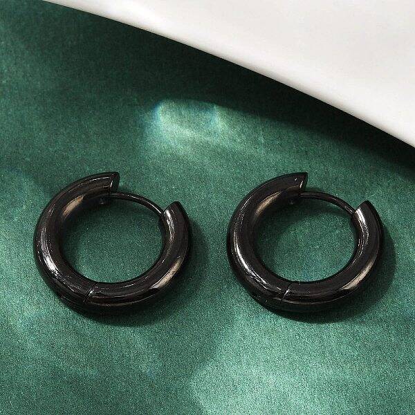 202 Stainless Steel Polishing Hoop Earrings