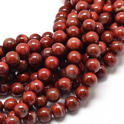 Natural Red Jasper Round Bead Strands