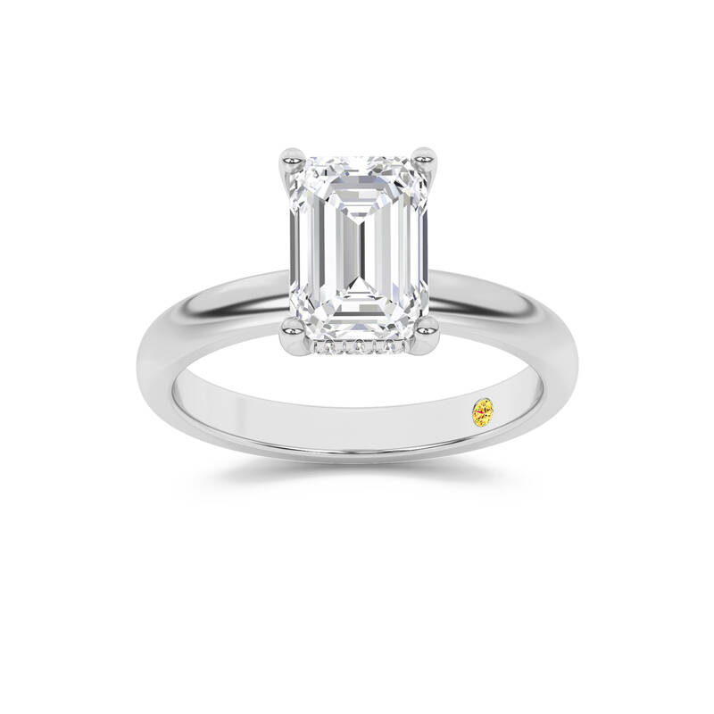 Firefly Hidden Halo Emerald Cut Lab Grown Diamond Engagement Ring | 18K White Gold 3 3/5 CT. TW.