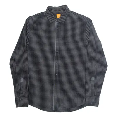 BOSS HUGO BOSS Slim Fit Mens Shirt Grey Check Long Sleeve L