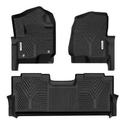 YITAMOTOR® Floor Mats Liners For 2017-2025 Ford F-250/F-350 Super Duty Crew Cab, 1st & 2nd Row All Weather Protection