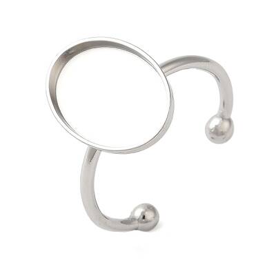 Non-Tarnish 304 Stainless Steel Open Cuff Ring Components