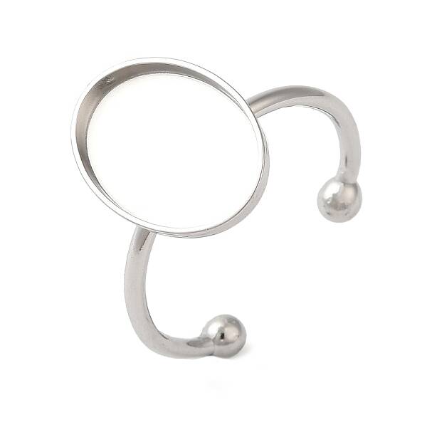 Non-Tarnish 304 Stainless Steel Open Cuff Ring Components