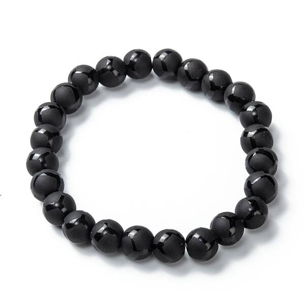 Frosted Glass Beads Stretch Bracelets