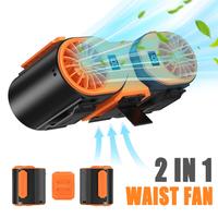 2 in1 Detachable Waist Portable Fan, 10000mAh Rechargeable Fan with 5 Gear Wind, Personal Cooling Fan with LED Display,  24H ...