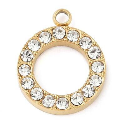 PVD Vacuum Plating 304 Stainless Steel Rhinestone Pendants