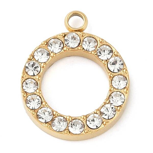 PVD Vacuum Plating 304 Stainless Steel Rhinestone Pendants