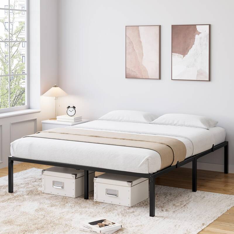 Garvee 16 Inch Queen Bed Frame No Box Spring Needed, Heavy Duty Metal Platform Bed Frame Queen Size for Bedroom Easy Assembly...