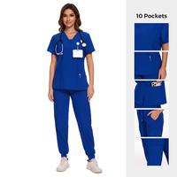 COZYFIT Scrubs for Women Nova Vital Set - V-Neck Top & Cargo Pants with 10 Pockets Clothes Womenswear Comfort