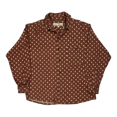 M.E. Sport Patterned Shirt - Small Burgundy Cotton
