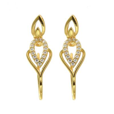 925 Sterling Silver Clear Cubic Zirconia Ice Pick Pinch Bails