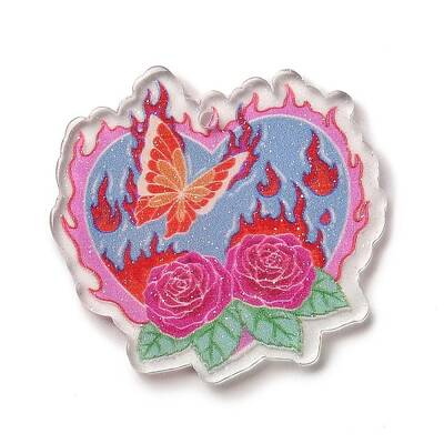 Valentine's Day Transparent Printed Acrylic Pendants