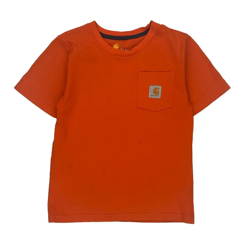 Age 8 Carhartt T-Shirt - Small Orange Cotton