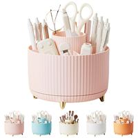 Rotating Desk Organizer, Large Capacity Pen Holder, Makeup Brush Storage Box, Desk Organizer for Home Office, Office Statione...