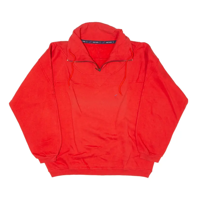 DANIEL HETCHER Sweatshirt Red 1/4 Zip 90s Mens M