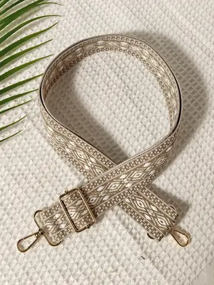 Vintage Argyle Pattern Nylon Bag Strap, 2025 New Style Casual Versatile Shoulder Bag Strap, Fashionable Removable and Freely ...