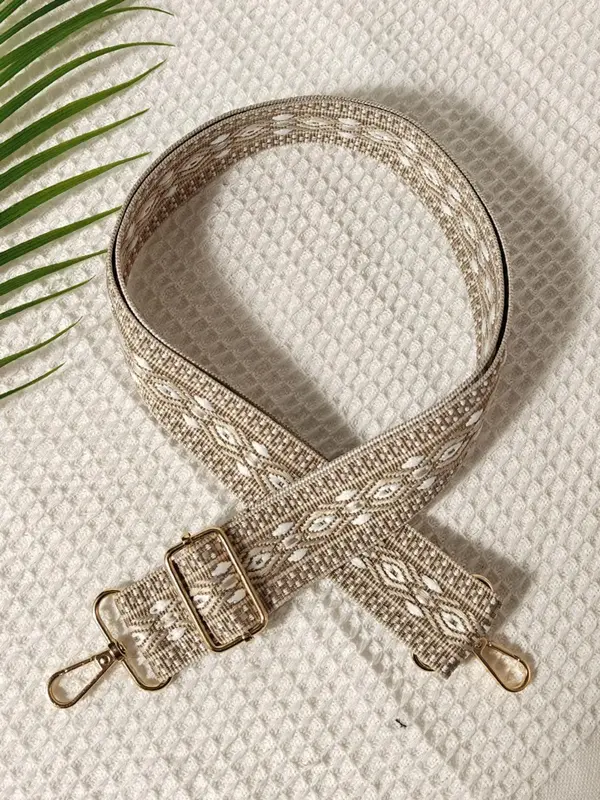 Vintage Argyle Pattern Nylon Bag Strap, 2025 New Style Casual Versatile Shoulder Bag Strap, Fashionable Removable and Freely ...