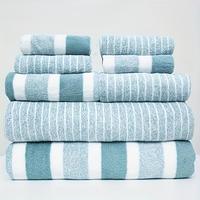 Striped Pattern Bathroom Towel Set, 1 Set Bath Towel & Hand Towel & Face Towel, Soft Absorbent Towel for Home Bathroom Hotel ...