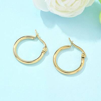 Ion Plating(IP) 304 Stainless Steel Hoop Earrings