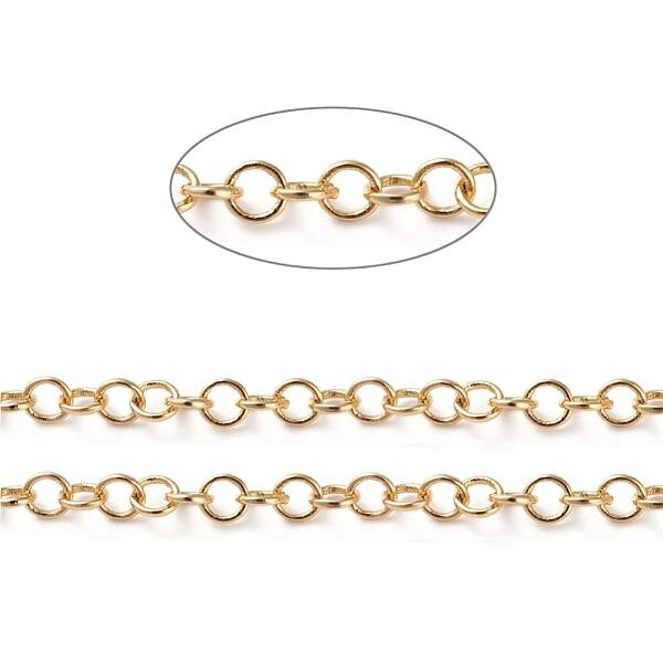 3.28 Feet Soldered Brass Rolo Chains