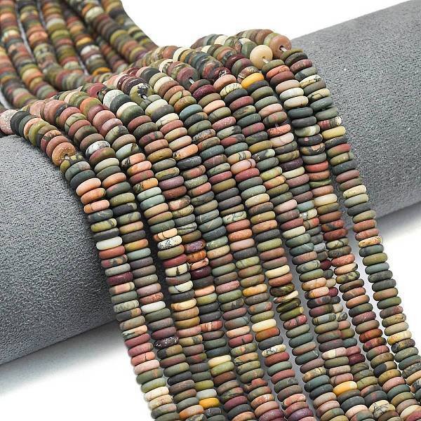 Frosted Natural Picasso Jasper/Polychrome Jasper Beads Strands